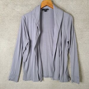 J‎ Crew 365 Cardigan Womens M Gray Modal Blend Drape Collar Open Front Sweater